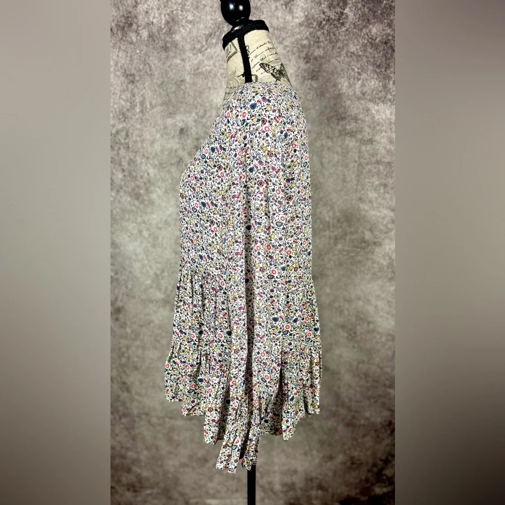 Jane and Delancey Multicolor CottageCore Floral Tunic Top Peplum size M - Picture 7 of 12